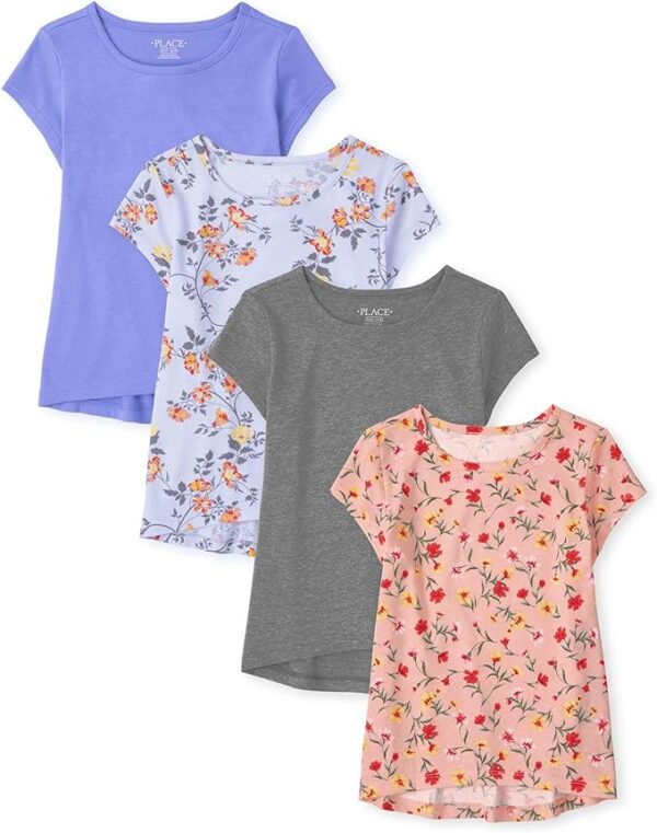 MOLATO Children's Place Girls Print Basic Layering Tees